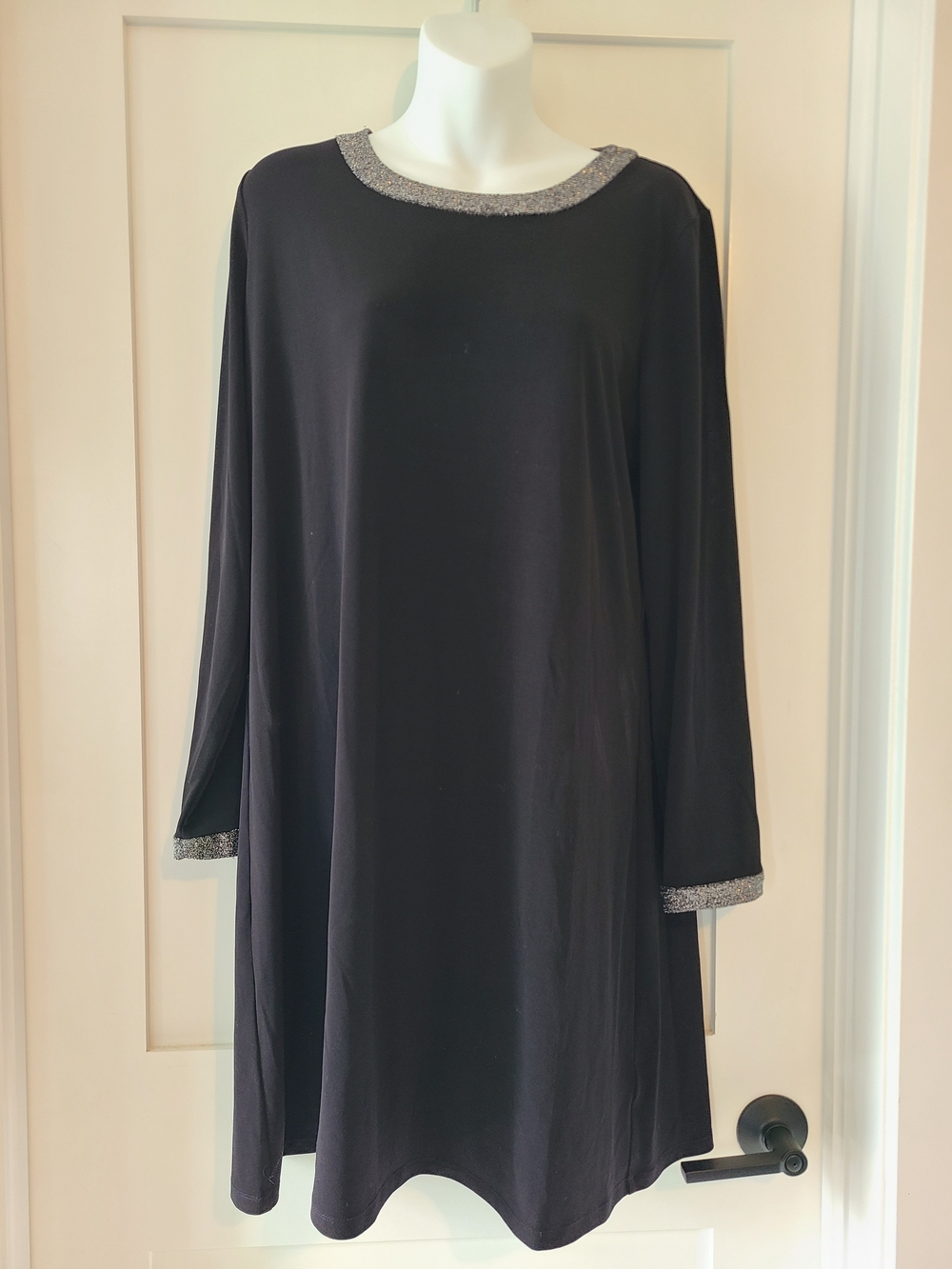 Michael Kors Black Dress with Metallic Silver Trim